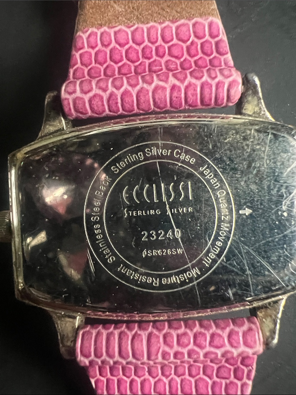 Ecclesi Sterling Silver Pink Mother-of-Pearl Watch with Pink Leather Strap - Picture 5 of 5